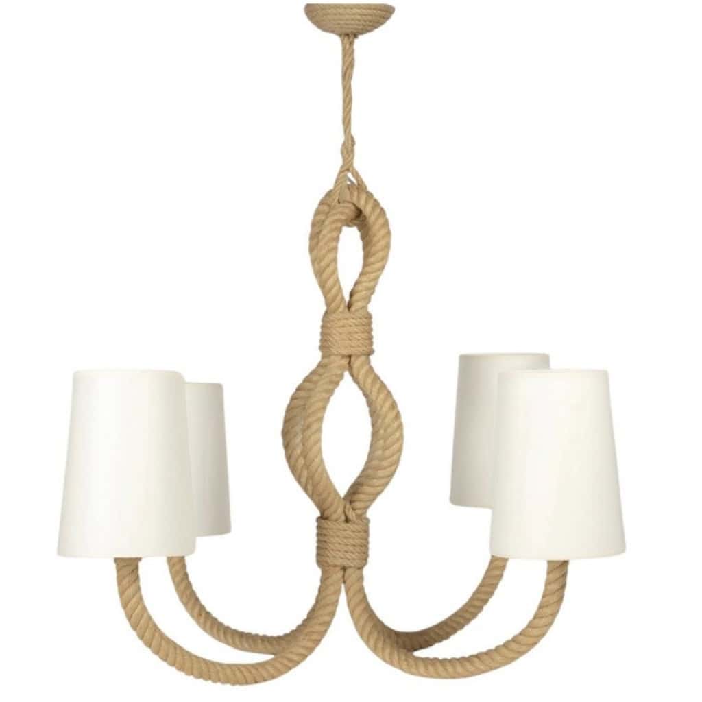 1950 Grand Lustre en Corde Adrien Audoux & Frida Minet | Biron |||||