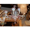 1950′ Lustre Murano à 12 Bras de Lumière en Verre Bleu Opalescent et Pâte de Verre Rose | Biron |||||||||