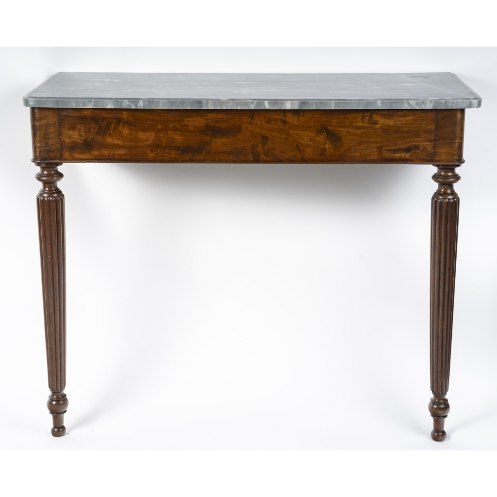 Console d’époque Louis Philippe en acajou et dessus de marbre, XIXème siècle | Biron ||||||||