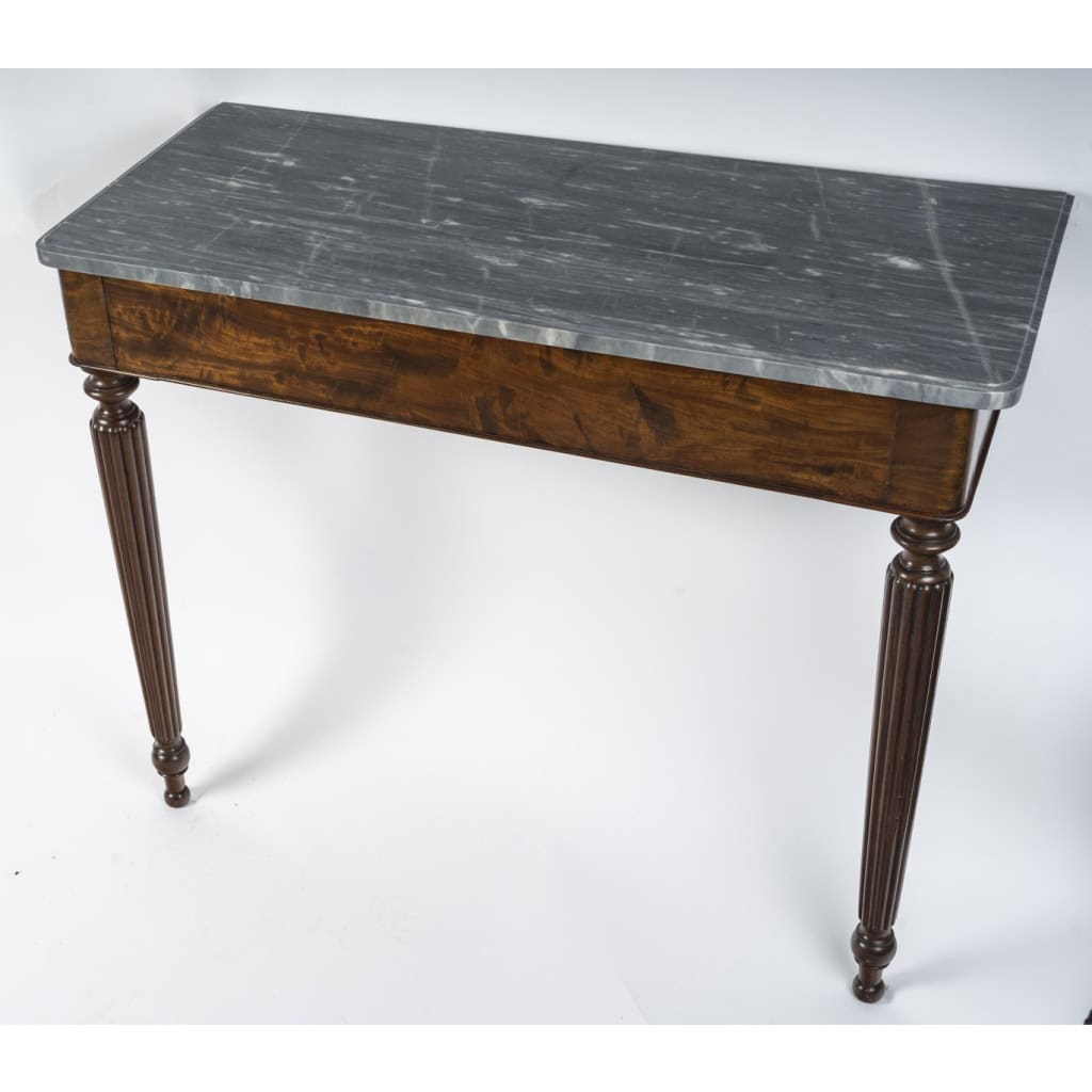 Console d’époque Louis Philippe en acajou et dessus de marbre, XIXème siècle | Biron Console d’époque Louis Philippe en acajou et dessus de marbre, XIXème siècle