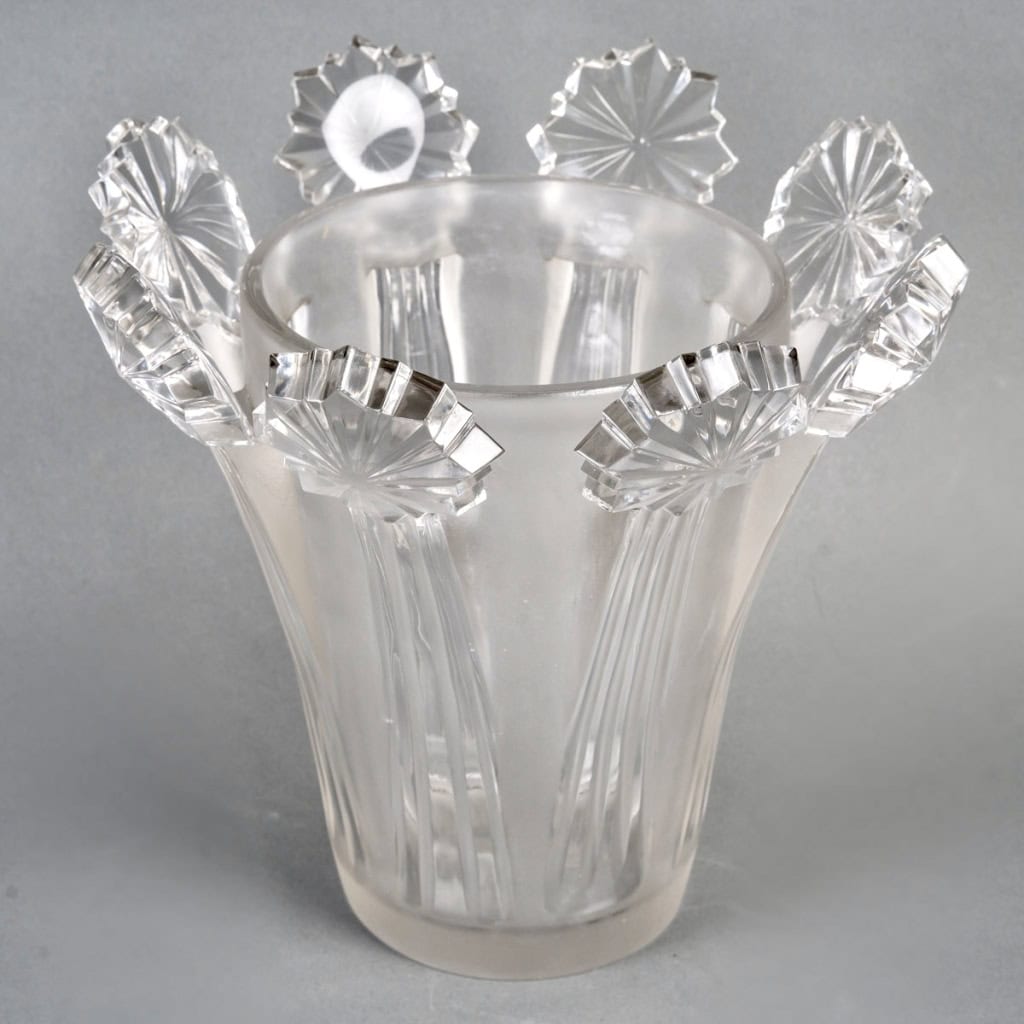 Vase « Sirius » (Comètes) cristal blanc de Marc LALIQUE | Biron Vase "Sirius" (Comètes) cristal blanc de Marc LALIQUE