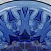Coupe « Anges » verre bleu saphir de René LALIQUE | Biron Coupe "Anges" verre bleu saphir de René LALIQUE