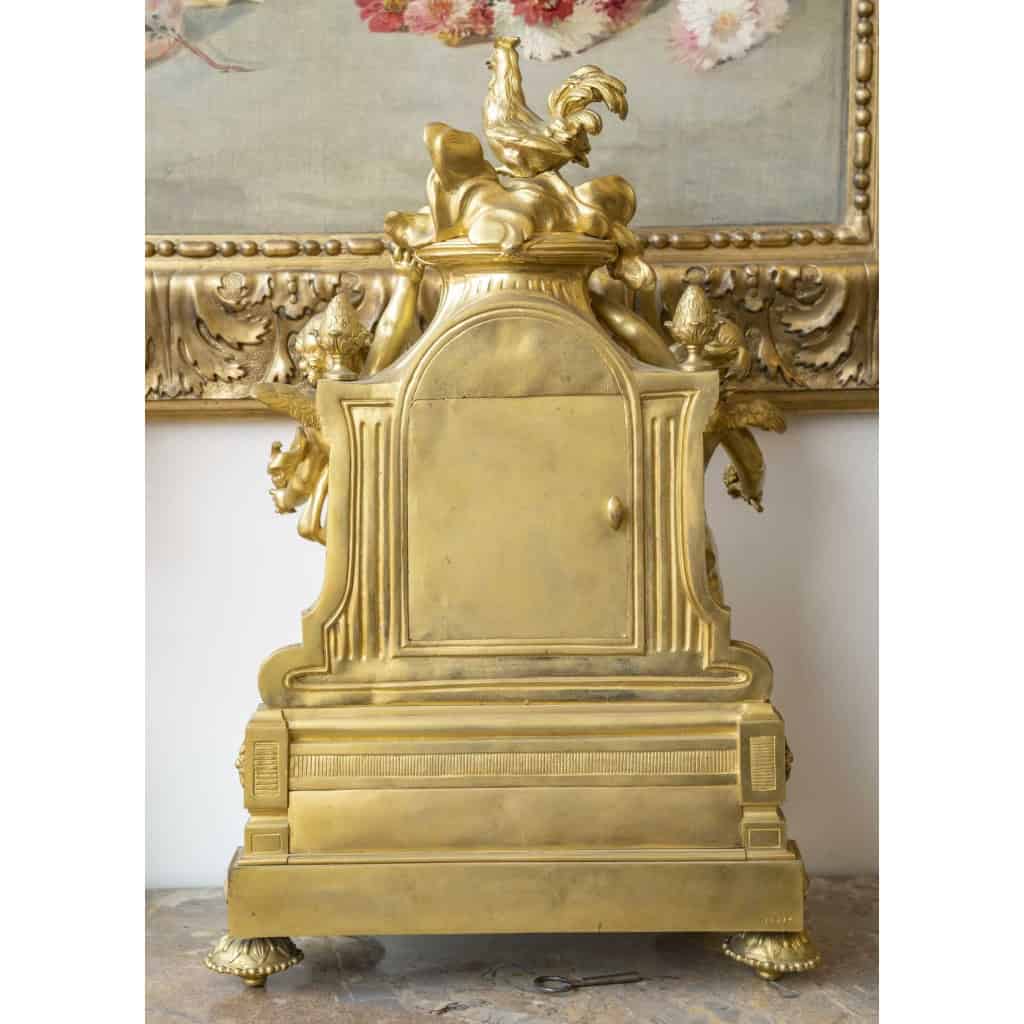 Une Pendule Au Coq En Bronze Doré époque XIXème Siècle | Biron Une Pendule Au Coq En Bronze Doré époque XIXème Siècle
