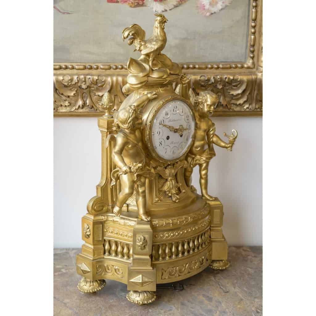 Une Pendule Au Coq En Bronze Doré époque XIXème Siècle | Biron Une Pendule Au Coq En Bronze Doré époque XIXème Siècle