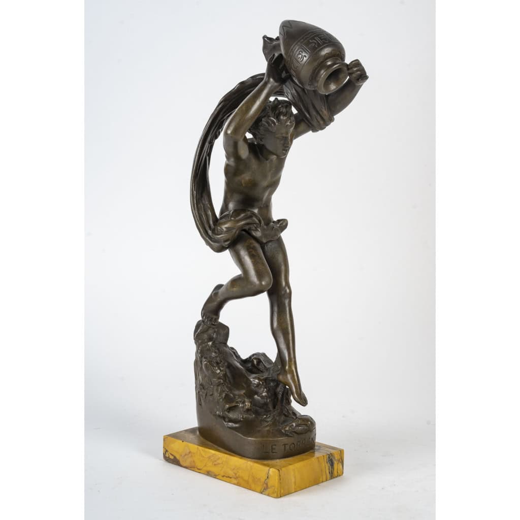 Sculpture de U.Basset, Le Torrent, sculpture en bronze, XIXème siècle, Napoléon III | Biron ||||||||||