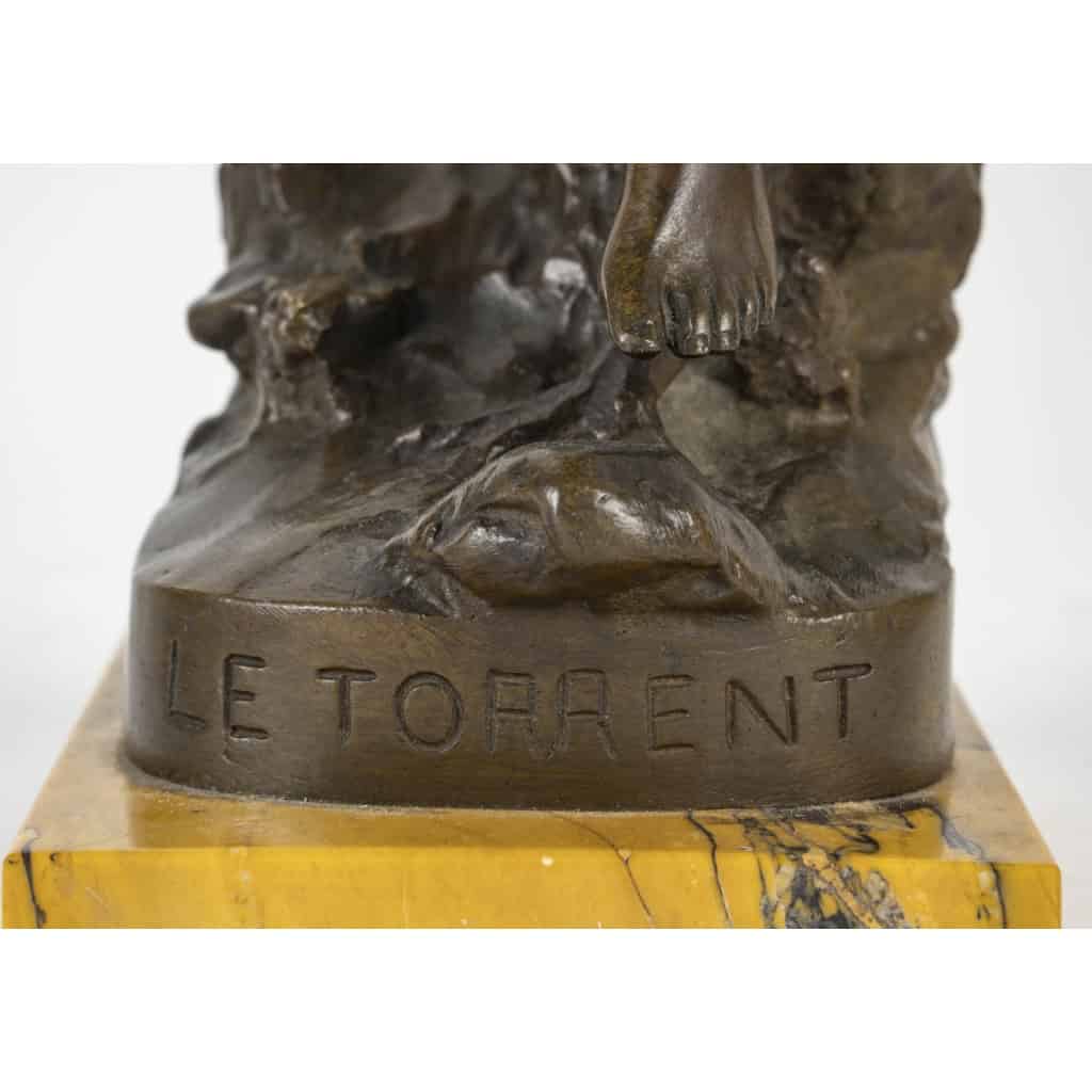 Sculpture de U.Basset, Le Torrent, sculpture en bronze, XIXème siècle, Napoléon III | Biron Sculpture de U.Basset, Le Torrent, sculpture en bronze, XIXème siècle, Napoléon III