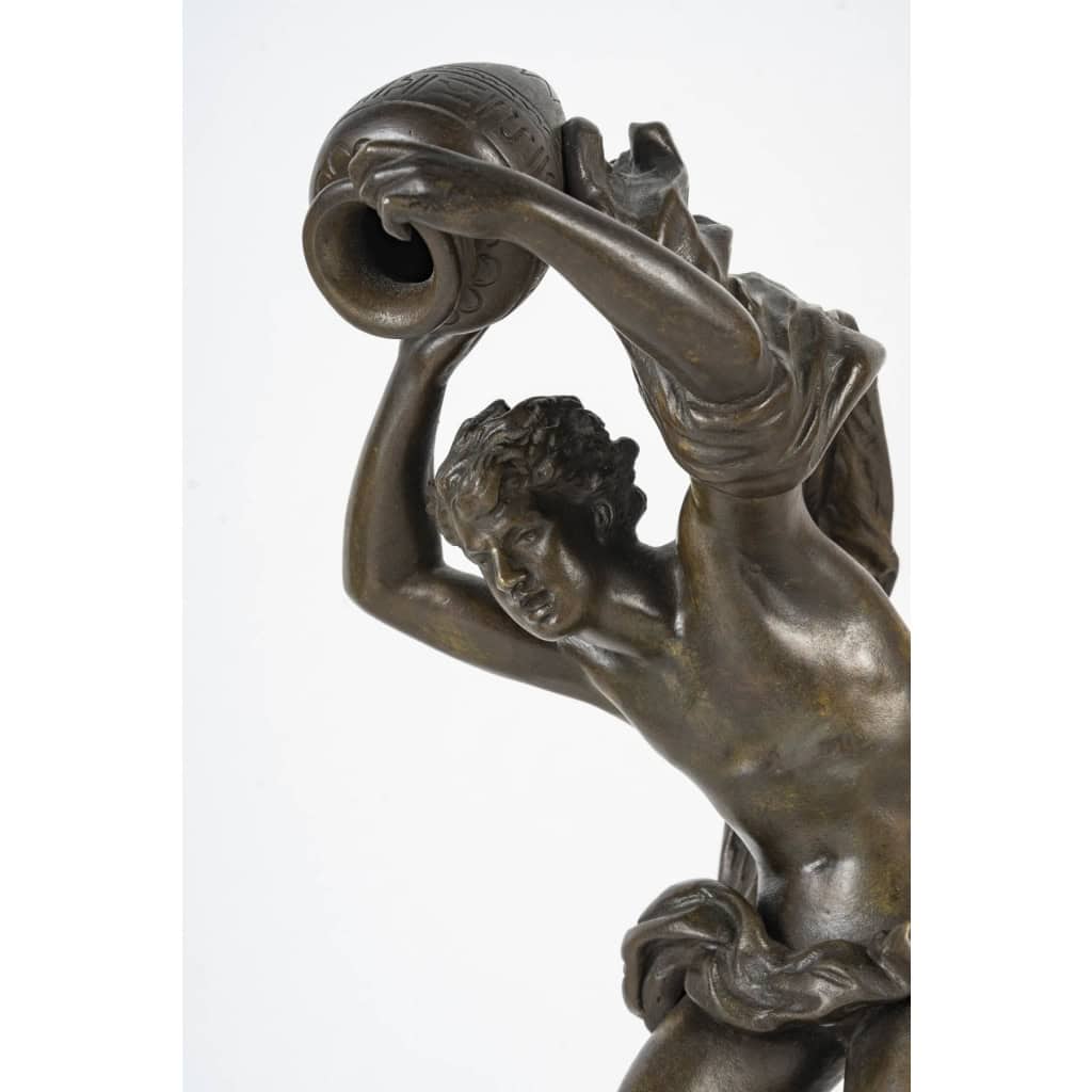 Sculpture de U.Basset, Le Torrent, sculpture en bronze, XIXème siècle, Napoléon III | Biron Sculpture de U.Basset, Le Torrent, sculpture en bronze, XIXème siècle, Napoléon III