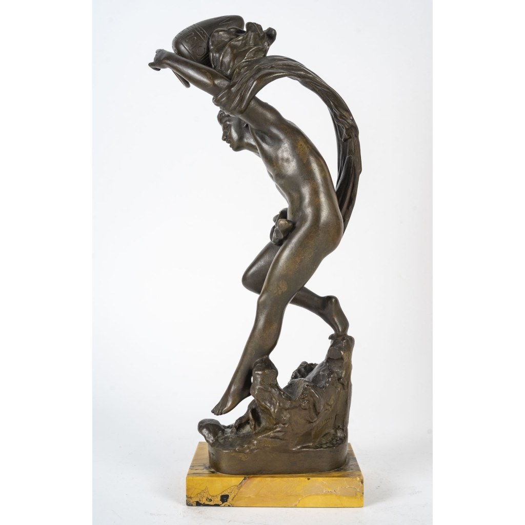 Sculpture de U.Basset, Le Torrent, sculpture en bronze, XIXème siècle, Napoléon III | Biron Sculpture de U.Basset, Le Torrent, sculpture en bronze, XIXème siècle, Napoléon III