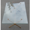 1950/70 Table Basse en Bronze Doré Maison Baguès Modèle Bambou, Entretoise, Plateau en Verre Vissé