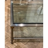 1950/70′ Table Basse Maison Jansen Bronze Ou Laiton Patiné Et Argenté