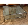 1950/70′ Table Basse Maison Jansen Bronze Ou Laiton Patiné Et Argenté