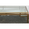 1970′ Table Basse Rectangulaire Guy Lefevre Pour Jansen En Laiton Et Vitres