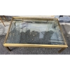 1970′ Table Basse Rectangulaire Guy Lefevre Pour Jansen En Laiton Et Vitres