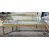 1970′ Table Basse Rectangulaire Guy Lefevre Pour Jansen En Laiton Et Vitres