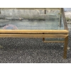 1970′ Table Basse Rectangulaire Guy Lefevre Pour Jansen En Laiton Et Vitres