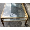 1970′ Table Basse Rectangulaire Guy Lefevre Pour Jansen En Laiton Et Vitres