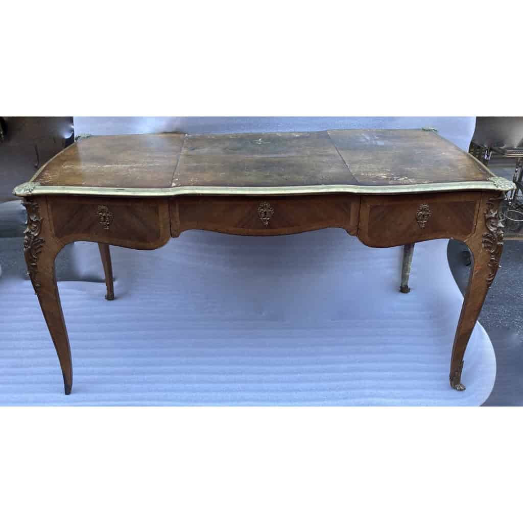 1880/1900 Bureau Plat Napoléon III Forme Arbalète à Restaurer | Biron |||||||||||