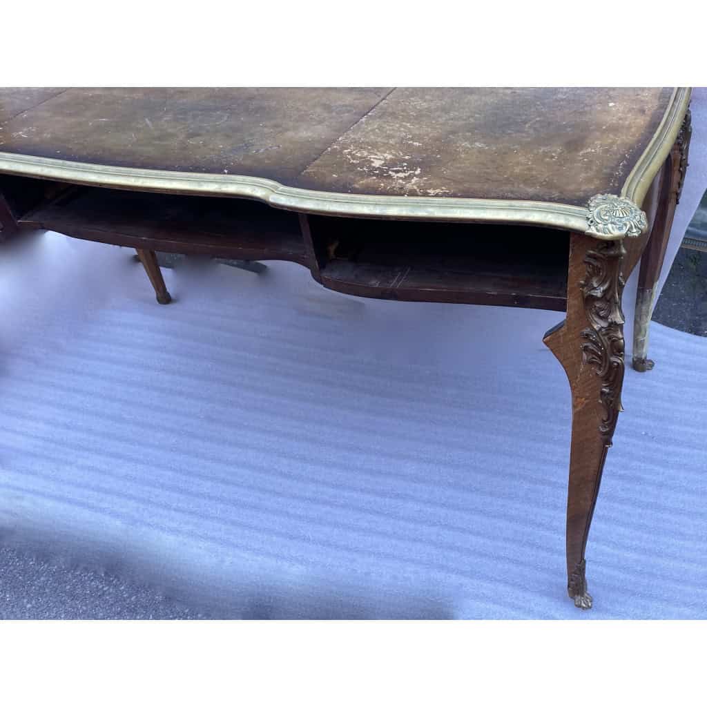 1880/1900 Bureau Plat Napoléon III Forme Arbalète à Restaurer | Biron 1880/1900 Bureau Plat Napoléon III Forme Arbalète à Restaurer