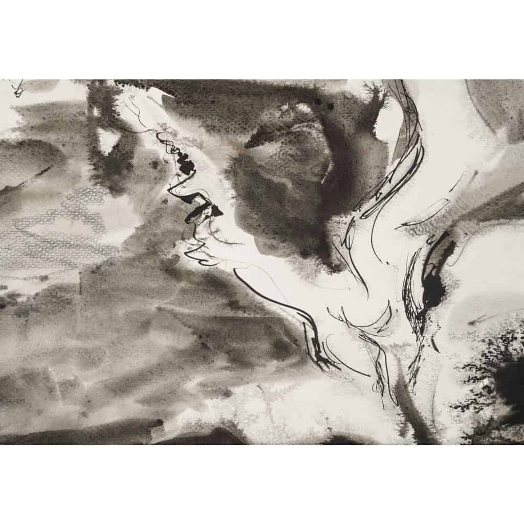 Dessin sur papier à l’encre, la bataille, XXème siècle. | Biron Dessin sur papier à l’encre, la bataille, XXème siècle.