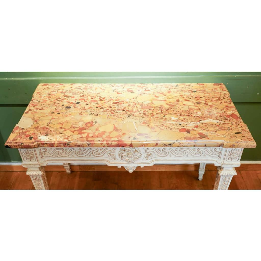 Console Louis en bois peint du 18ème siècle. | Biron Console Louis en bois peint du 18ème siècle.