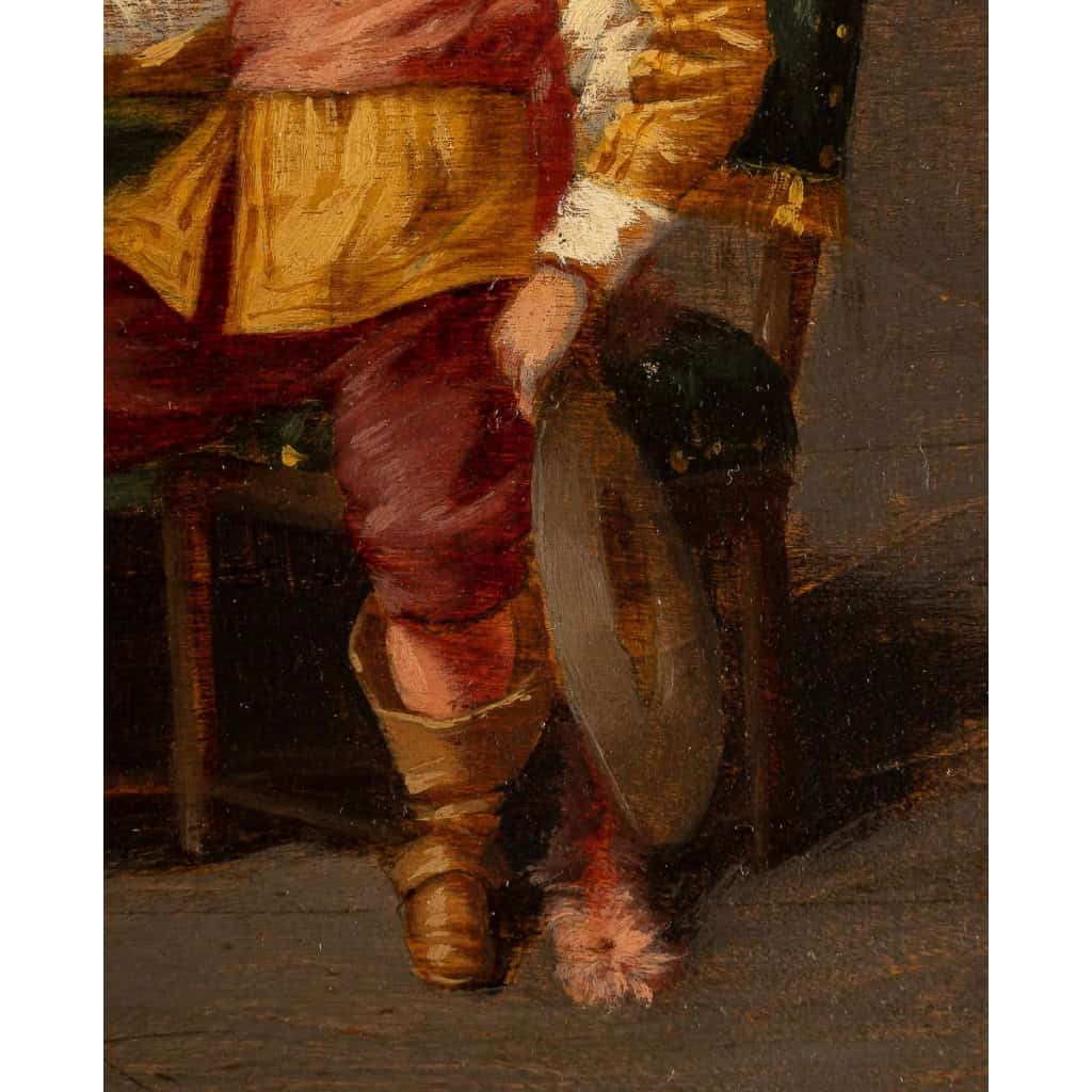Ludger Larose (1868-1915) Le Tête à Tête huile sur bois XIXème siècle | Biron Ludger Larose (1868-1915) Le Tête à Tête huile sur bois XIXème siècle