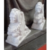 1950′ Paire de Sphinges En Marbre Blanc Statuaire | Biron |||||||||