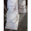 1950′ Paire de Sphinges En Marbre Blanc Statuaire | Biron 1950′ Paire de Sphinges En Marbre Blanc Statuaire