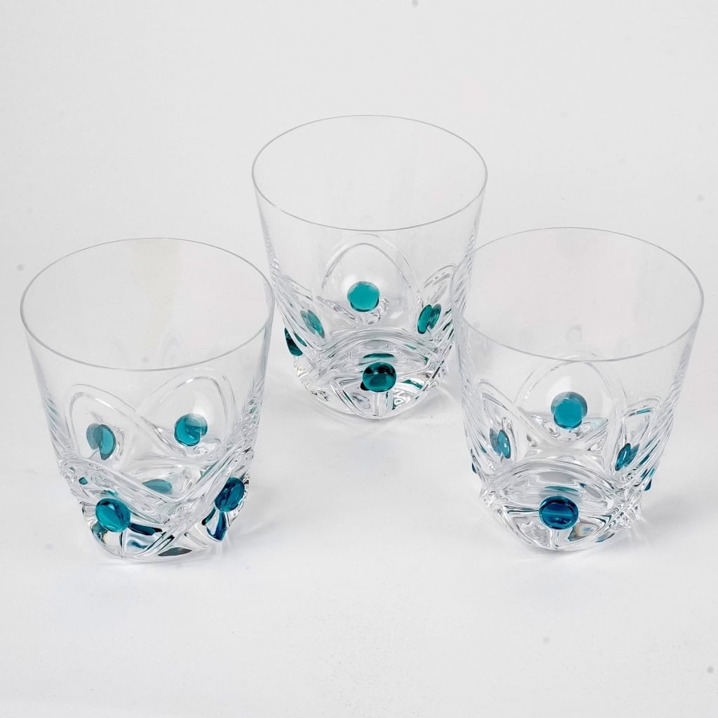 Service « Floride » cristal blanc et coloré de LALIQUE France – 10 pièces | Biron Service "Floride" cristal blanc et coloré de LALIQUE France - 10 pièces