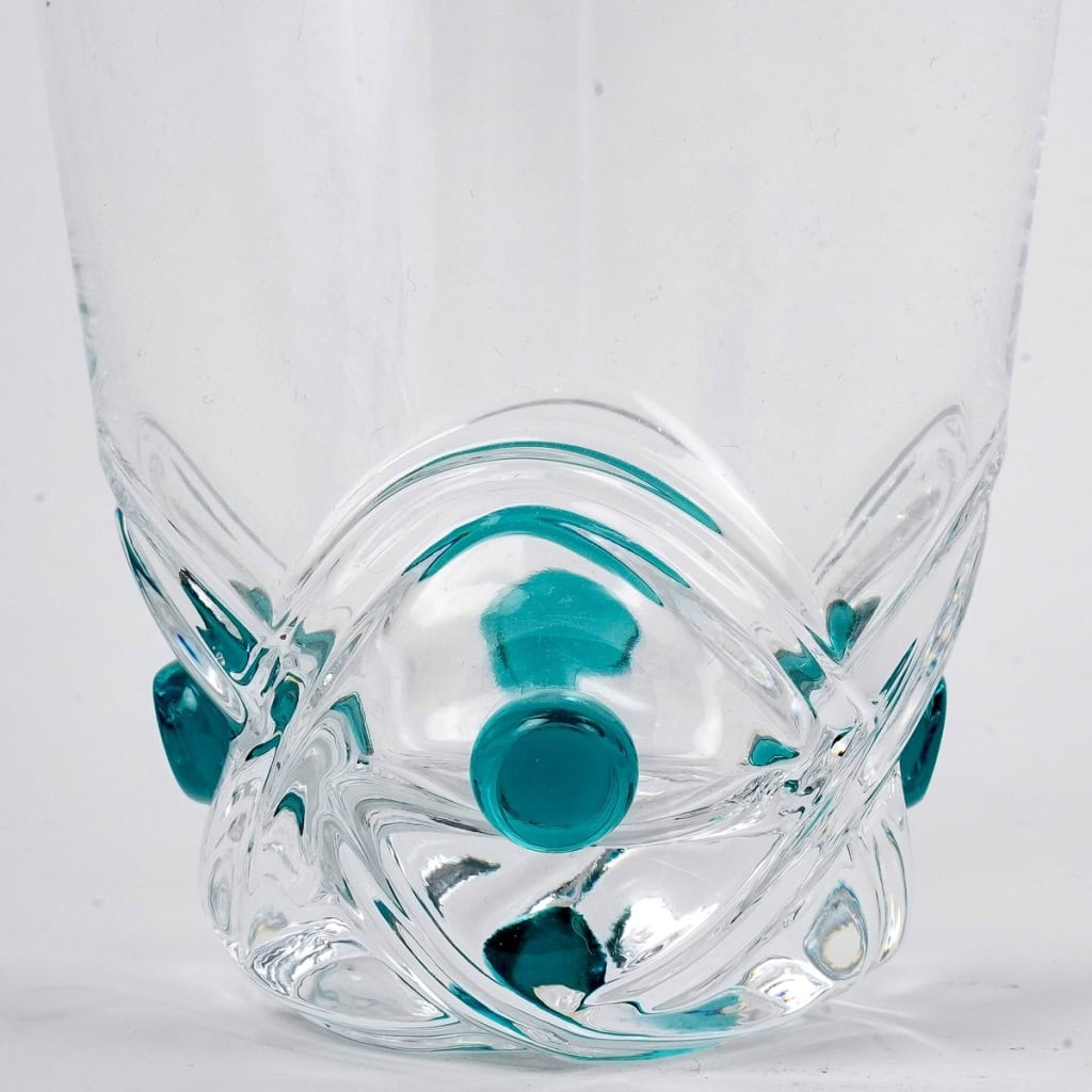 Service « Floride » cristal blanc et coloré de LALIQUE France – 10 pièces | Biron Service "Floride" cristal blanc et coloré de LALIQUE France - 10 pièces