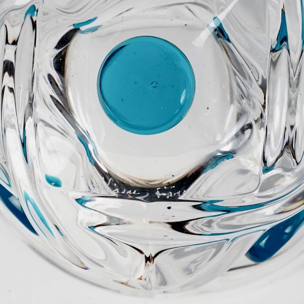 Service « Floride » cristal blanc et coloré de LALIQUE France – 10 pièces | Biron Service "Floride" cristal blanc et coloré de LALIQUE France - 10 pièces