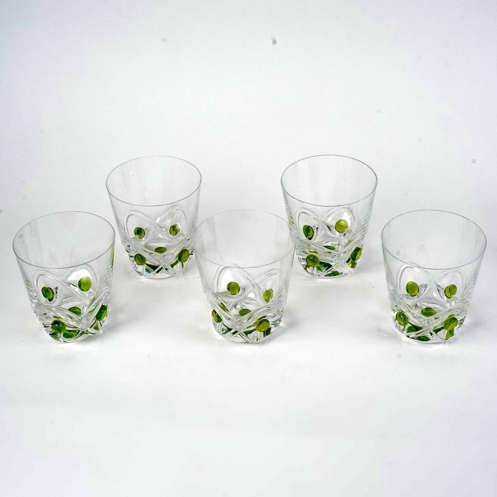Service « Floride » cristal blanc et coloré de LALIQUE France – 10 pièces | Biron Service "Floride" cristal blanc et coloré de LALIQUE France - 10 pièces