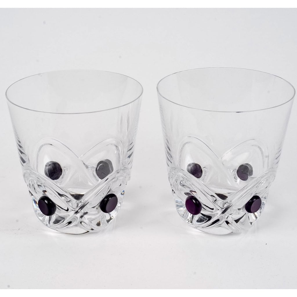 Service « Floride » cristal blanc et coloré de LALIQUE France – 10 pièces | Biron Service "Floride" cristal blanc et coloré de LALIQUE France - 10 pièces