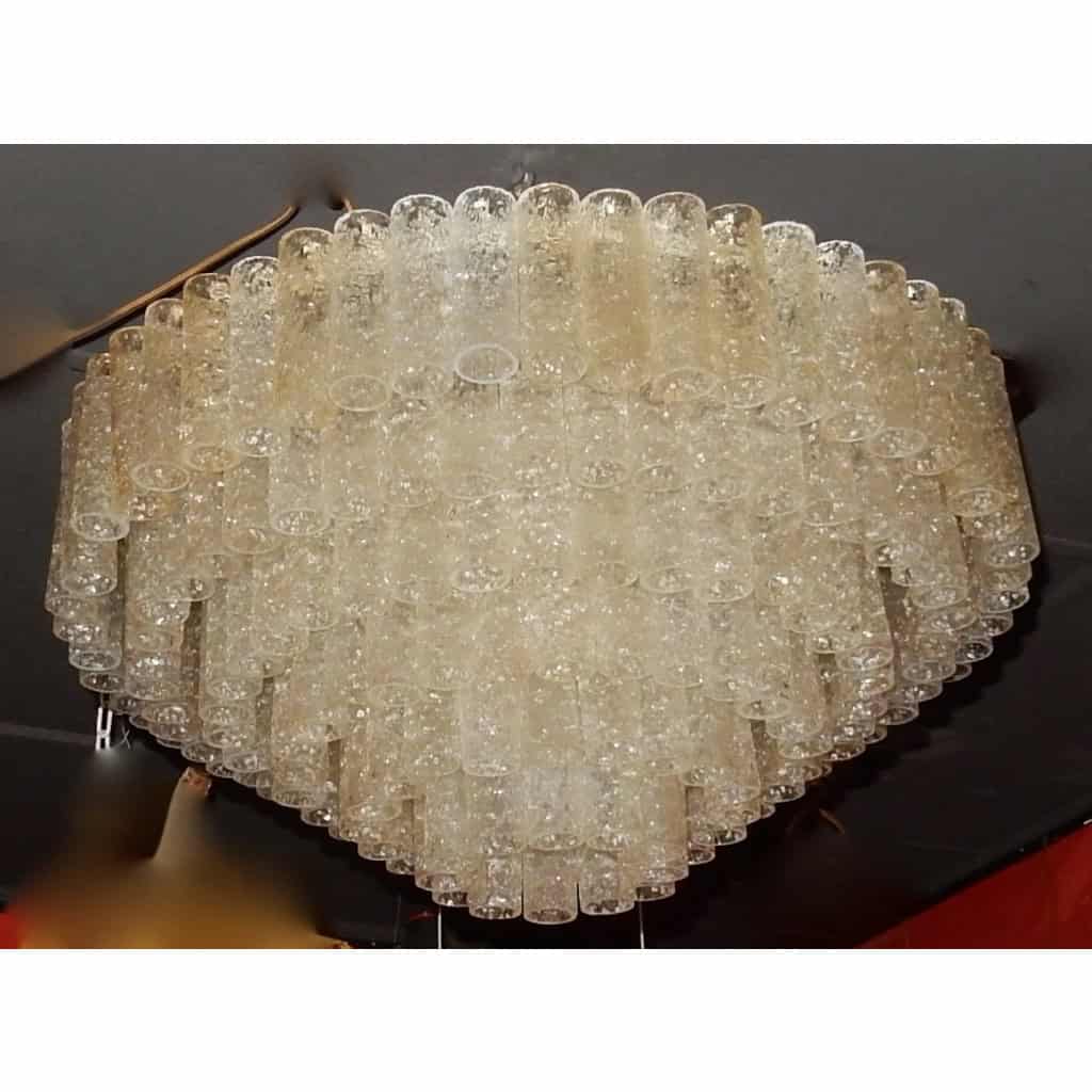 1960/70′ Paire de Lustres Venini Murano Doria Diamètre 74 cm 6 Niveaux 194 Cristaux | Biron 1960/70′ Paire de Lustres Venini Murano Doria Diamètre 74 cm 6 Niveaux 194 Cristaux