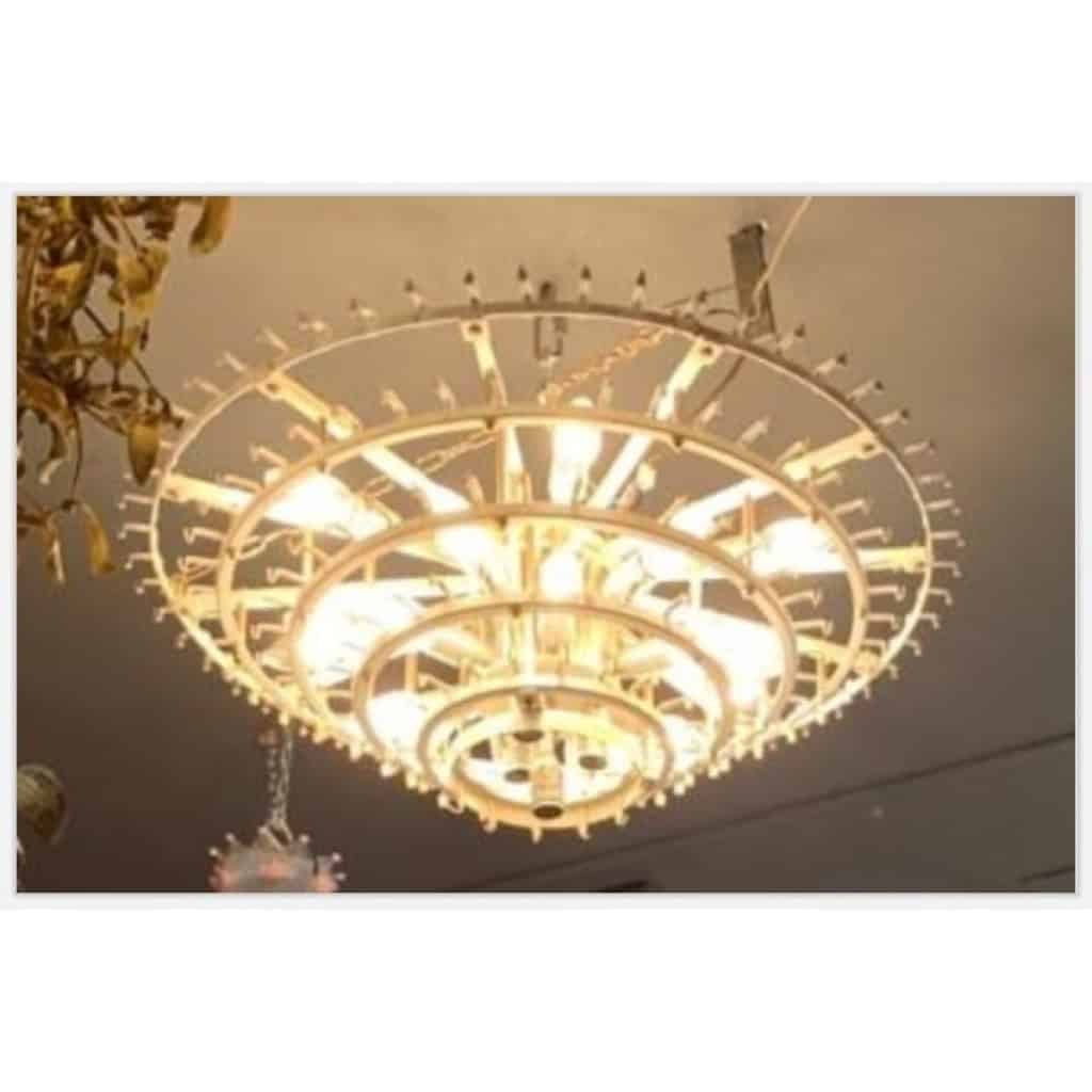 1960/70′ Paire de Lustres Venini Murano Doria Diamètre 74 cm 6 Niveaux 194 Cristaux | Biron 1960/70′ Paire de Lustres Venini Murano Doria Diamètre 74 cm 6 Niveaux 194 Cristaux