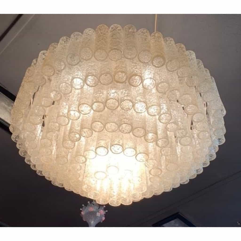 1960/70′ Paire de Lustres Venini Murano Doria Diamètre 74 cm 6 Niveaux 194 Cristaux | Biron 1960/70′ Paire de Lustres Venini Murano Doria Diamètre 74 cm 6 Niveaux 194 Cristaux