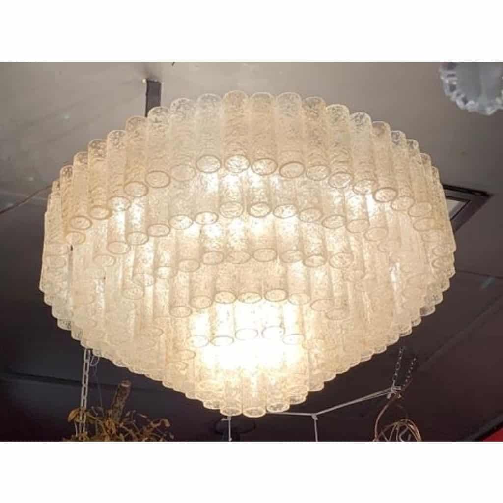 1960/70′ Paire de Lustres Venini Murano Doria Diamètre 74 cm 6 Niveaux 194 Cristaux | Biron 1960/70′ Paire de Lustres Venini Murano Doria Diamètre 74 cm 6 Niveaux 194 Cristaux