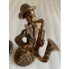 1970/80 Saxophoniste Et Trompettiste En Bronze , Sculptures Signées LOHE | Biron 1970/80 Saxophoniste Et Trompettiste En Bronze , Sculptures Signées LOHE