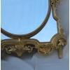 1880′ Miroir Napoléon III à Pare-closes et Médaillon Central Ovale Biseauté, aux Anges, Bois et Stuc Doré feuilles D’Or 13