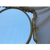 1880′ Miroir Napoléon III à Pare-closes et Médaillon Central Ovale Biseauté, aux Anges, Bois et Stuc Doré feuilles D’Or 15