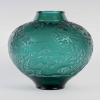 Vase « Aras » verre vert canard patiné blanc René LALIQUE | Biron ||||||||
