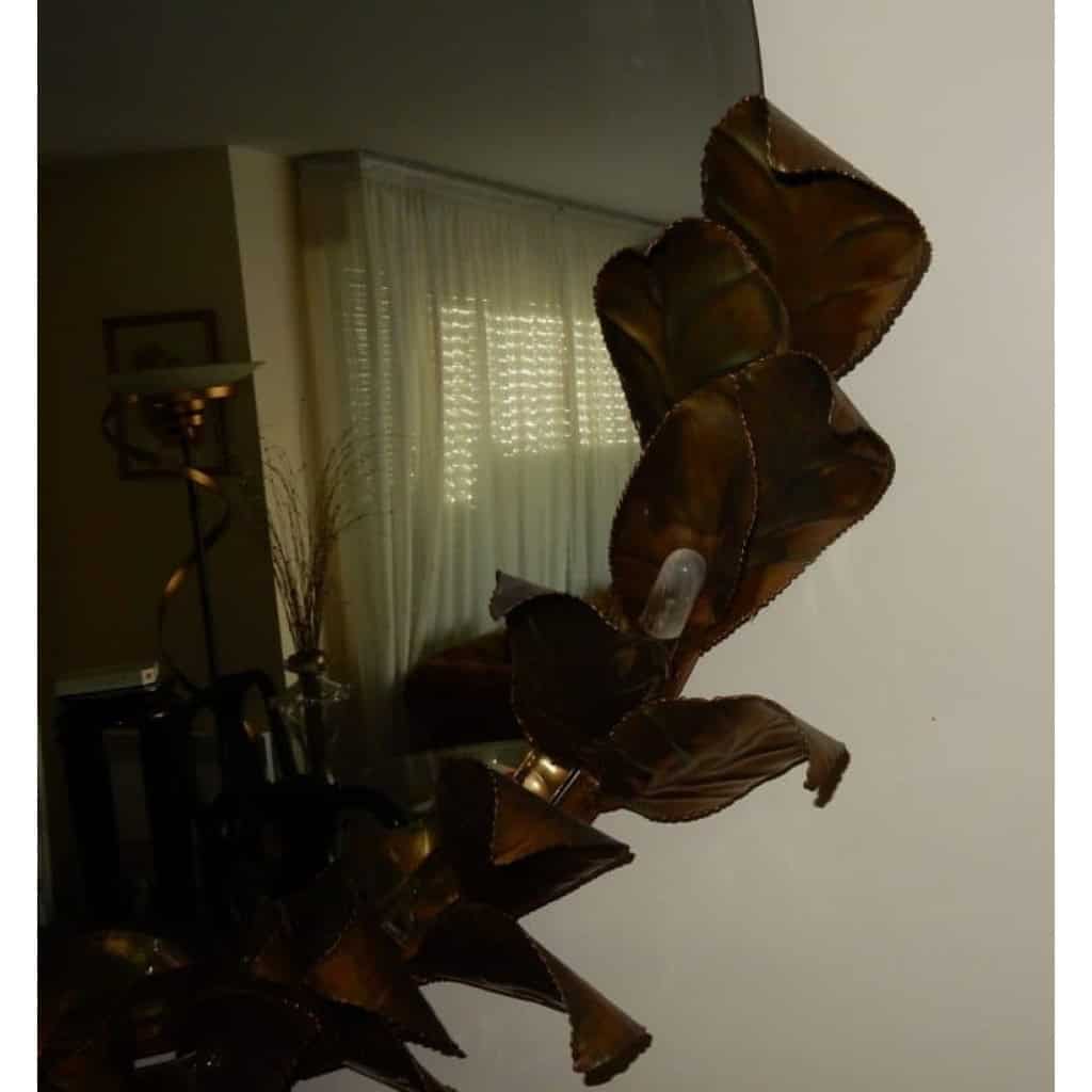 1970/80′ Miroir Éclairant Décor Bambou au Feuillage Style Duval Brasseur Par Barbier Pour Maison Jansen 180 X 140 cm Pièce Unique De Commande | Biron 1970/80′ Miroir Éclairant Décor Bambou au Feuillage Style Duval Brasseur Par Barbier Pour Maison Jansen 180 X 140 cm Pièce Unique De Commande