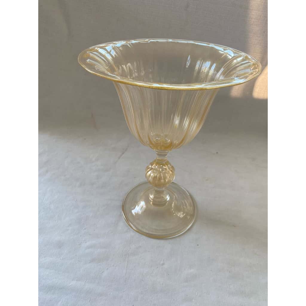 1970/80 ′ Vase Cristal Murano Avec Paillons D’ Or Murano | Biron 1970/80 ′ Vase Cristal Murano Avec Paillons D’ Or Murano