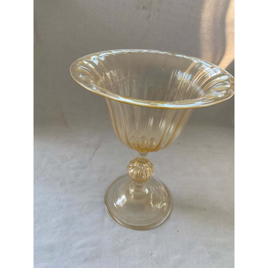 1970/80 ′ Vase Cristal Murano Avec Paillons D’ Or Murano | Biron 1970/80 ′ Vase Cristal Murano Avec Paillons D’ Or Murano