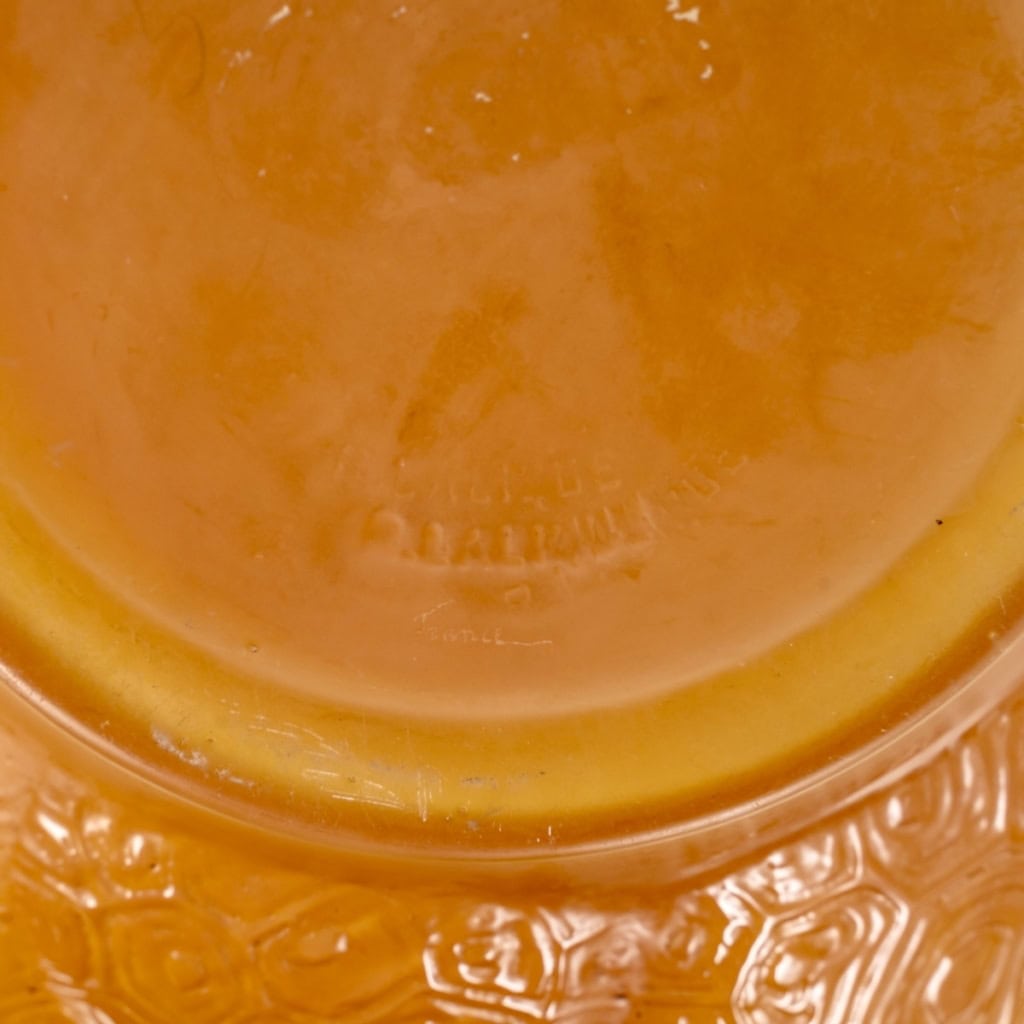 Vase « Tortue » verre butterscotch de René LALIQUE