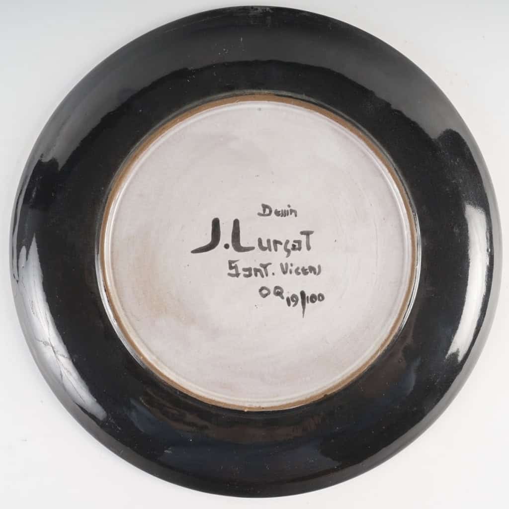Assiette à la » Chouette » d’aprés Jean Lurçat | Biron Assiette à la " Chouette" d'aprés Jean Lurçat
