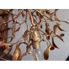1900′ Lustre Boule de Gui en Bronze Doré Art Nouveau a 3 Lampes Diamètre 43 cm Douilles En Forme De Tulipes | Biron 1900′ Lustre Boule de Gui en Bronze Doré Art Nouveau a 3 Lampes Diamètre 43 cm Douilles En Forme De Tulipes