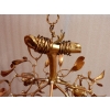 1900′ Lustre Boule de Gui en Bronze Doré Art Nouveau a 3 Lampes Diamètre 43 cm Douilles En Forme De Tulipes | Biron 1900′ Lustre Boule de Gui en Bronze Doré Art Nouveau a 3 Lampes Diamètre 43 cm Douilles En Forme De Tulipes