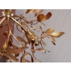 1900′ Lustre Boule de Gui en Bronze Doré Art Nouveau a 3 Lampes Diamètre 43 cm Douilles En Forme De Tulipes | Biron 1900′ Lustre Boule de Gui en Bronze Doré Art Nouveau a 3 Lampes Diamètre 43 cm Douilles En Forme De Tulipes