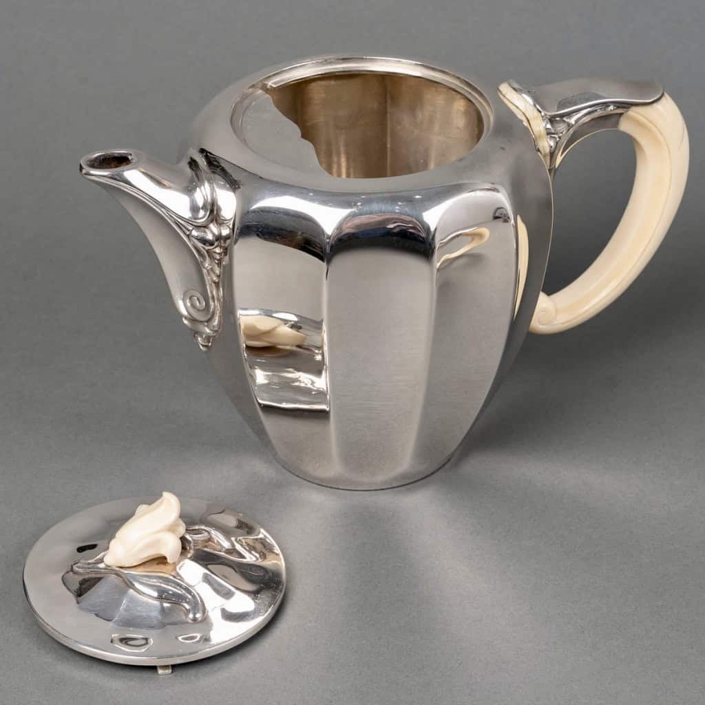 Service Thé et Café Art Nouveau argent et ivoire de Jean E. PUIFORCAT | Biron Service Thé et Café Art Nouveau argent et ivoire de Jean E. PUIFORCAT