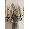 1950/70′ Paire d’Appliques à la Marguerite Maison Baguès Avec Perles De Verre Bleues | Biron 1950/70′ Paire d’Appliques à la Marguerite Maison Baguès Avec Perles De Verre Bleues